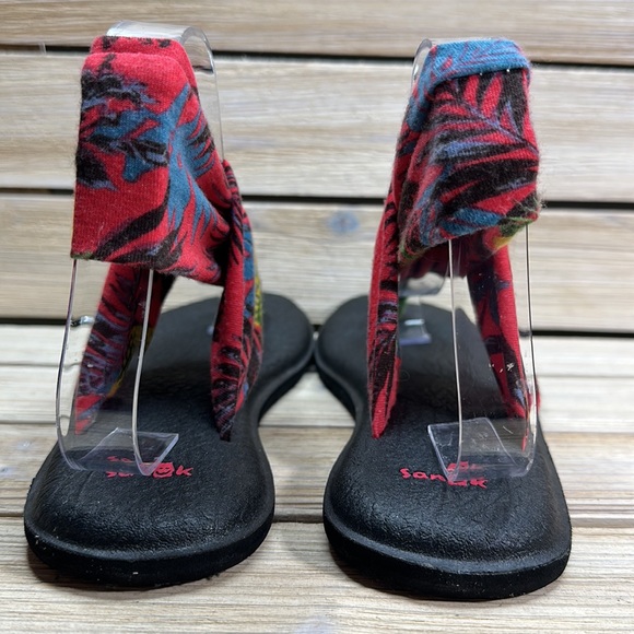 Sanuk Yoga Sling Sandals - Tropical Pattern Size 8 - Picture 5 of 8
